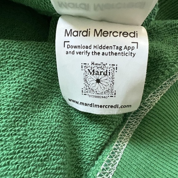 Mardi Mercredi Sweatshirt Womens One Size Green Daisy Graphic Crewneck Pullover - Picture 8 of 14